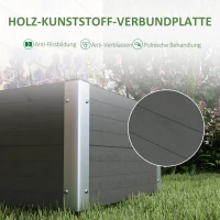 Outsunny Houten Tuinbed Kruidentuin, Weerbestendig, Open Bodem, 60 x 60 x 30 cm, Donkergrijs(m-5)
