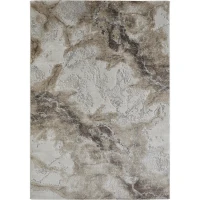 HOMCOM Kurzflor Webteppich Braun-Creme 230 x 160 x 0,9 cm(m-1)