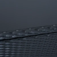 Outsunny 4-tlg. Polyrattan Gartenmöbel Sitzgruppe Gartenset Sofagarnitur Garnitur Lounge mit Kissen Schwarz 1 x Doppelsofa 1 x Couchtisch 2 x Hocker(m-8)