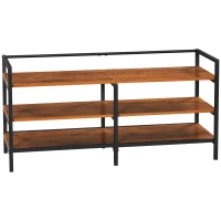 HOMCOM Lowboard, Regal, Fernsehbank, TV-Ständer, Industrial Design, 2 Regalfächer, Stahlrahmen, Farbe: Naturholz, 120 x 40 x 59 cm(m-10)