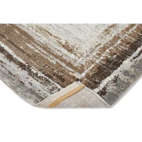 HOMCOM Kurzflor Webteppich Creme-Braun 230 x 160 x 0,9 cm(m-5)