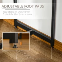 Set de masa industriala HOMCOM 3 piese, set de masa de bar cu raft de depozitare si scaune, maro rustic(m-6)