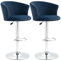 HOMCOM Barhocker 2er-Set  in Samtoptik 58 cm x 58 cm x 108 cm(m-10)