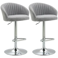 HOMCOM 2er-Set Barhocker im Retro-Design, höhenverstellbar,  360°-Drehfunktion, 51 cm x 51 cm x 88,5-104,5 cm(m-10)