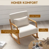 HOMCOM Fauteuil Relaxfauteuil, afneembare poten, inclusief kussen, 75 cm x 68 cm x 78 cm, Beige(m-5)