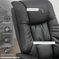 HOMCOM Relaxstoel met ottoman, verstelbare rugleuning, 77 cm x 89 cm x 110 cm, zwart(m-5)