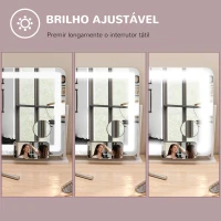 HOMCOM Espelho de Maquilhagem com Luzes 3 Modos de Iluminação Suporte para Telemóvel e Entrada USB  62,5x14x49,5 cm Branco(m-7)
