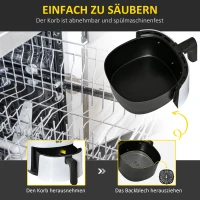 HOMCOM Heißluftfritteuse 2,5 L 1300W , 7 Funktionen, Antihaftbeschichteter Korb(m-10)