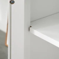 HOMCOM Küchenschrank Sideboard Kommode Aufbewahrungsschrank mit Glastür und verstellbarer Einlegeböden Esszimmer Wohnzimmer MDF Weiß 60 x 35 x 90 cm(m-9)