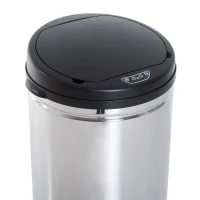 HOMCOM Sensor Mülleimer 50L Automatischer Mülleimer mit Soft-Close-Deckel, Bewegungssensor, Wasserdichter Abfalleimer Müllbehälter Abfallbehälter für Büro, Schlafzimmer, Küchen Schwarz+Silber(m-8)
