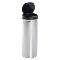 HOMCOM Sensor Mülleimer 50L Automatischer Mülleimer mit Soft-Close-Deckel, Bewegungssensor, Wasserdichter Abfalleimer Müllbehälter Abfallbehälter für Büro, Schlafzimmer, Küchen Schwarz+Silber(m-10)