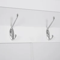 HOMCOM Garderobe Garderobenständer Kleiderständer mit Sitzbank Kleiderhaken MDF Weiß 80 x 40 x 180 cm(m-8)