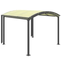 Outsunny Carport, ausziehbar, wetterbeständig, ausziehbare Räder, 563 L x 303 B x 239 H cm, Beige(m-10)