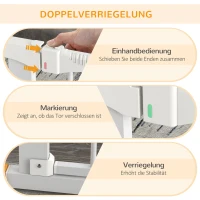 PawHut Türschutzgitter Treppenschutzgitter mit Verlängerung Türgitter ohne Bohren Treppengitter für Breiten 74-95 cm Metall Weiß(m-5)