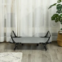 PawHut Hundesofa 2 in 1 Haustiersofa und Hundeliege Katzensofa erhöhtes Hundebett Schlafplatz für Katzen Hunde abnehmbar Oxfordstoff Grau 80 x 59 x 36 cm(m-9)