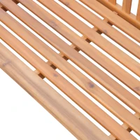 Outsunny Hängebank Gartenschaukel Hollywoodschaukel 2-Sitzer mit Ketten Holz Natur B122 x T61 x H59cm(m-7)