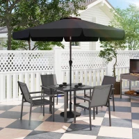 Outsunny Five-Piece Metal Dining Set, with Glass-Top Table - Grey(m-2)