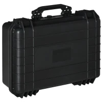 Outsunny Wertsachenkoffer mit Griff, wasserdicht 56 cm x 42 cm x 21 cm Schwarz(m-1)