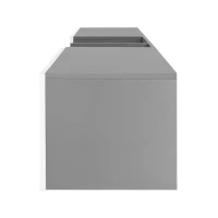 Mobiletto Porta TV Sospeso Extra-Large con 2 Ante e 2 Ripiani Aperti, Sistema Push-to-Open, Supporta TV fino a 90 Pollici, 220x35x30 cm, Bianco(m-7)