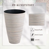 Outsunny 3er-Set Blumentöpfe, Pflanztöpfe, Indoor, Outdoor, 70 cm, Cremeweiß(m-4)