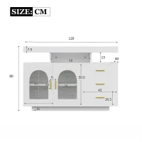 Comodă cu LED, Dulap pentru Cafea și Comodă cu Sertare, Luminos cu 16 Culori, pentru Living și Sala de Mese, 120x40x80 cm, Alb(m-3)