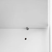 Comodă Modernă cu 4 Uși și Compartiment Deschis Central, Balamale Silențioase Soft-Close, pentru Bucătărie și Living, 60x40x180 cm, Alb(m-7)