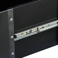 Tavolino da Salotto Moderno con Luci LED 16 Colori, Telecomando e Comparto Nascosto, 73x60x34 cm, Nero(m-9)