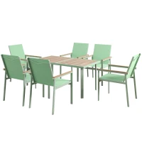 Outsunny Set de Masa de Gradina din 7 Piese cu Masa(m-10)