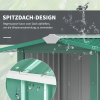 Outsunny Mähroboter Garage aus verzinkte Stahl Überdachung mit Satteldach, wetterfest Garage für Rasenmäher Unterstand Rasenroboter Carport, 88 x 87 x 60 cm Dunkelgrün(m-5)