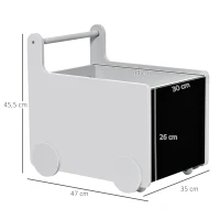 HOMCOM 2-in-1 Lauflernwagen Aufbewahrungsbox Baby Lauflernhilfe Spielzeugkiste mit Räder Griff Bücherkiste Aufbewahrungskorb für 1-4 Jahre Kinder Spielzimmer MDF-Platte Grau 47 x 35 x 45,5 cm(m-3)