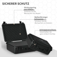 Outsunny Wertsachenkoffer mit Griff, wasserdicht 56 cm x 42 cm x 21 cm Schwarz(m-5)
