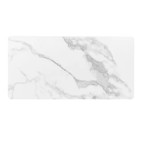 Tavolino da Salotto Moderno con Top Effetto Marmo e Porta in Vetro Temperato, Cassetti Ondulati, Maniglie e Gambe Dorate, 100x50x40 cm, Bianco(m-6)