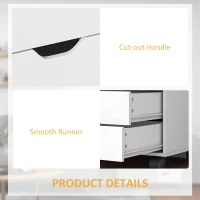 HOMCOM Multi-Storage Mobile Office Storage Cabinet - White(m-6)