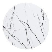 Set di Tavolini da Salotto Moderno Incastro in Stile Marmo con Struttura Metallica Dorata, Design Versatile, 70x70x45 cm + 50x50x40 cm, Bianco(m-8)