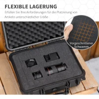 Outsunny Wertsachenkoffer mit Griff, wasserdicht 56 cm x 42 cm x 21 cm Schwarz(m-4)