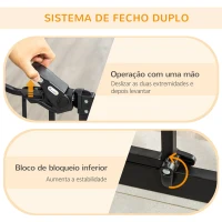 PawHut Barreira de Segurança para Cães com Porta Pequena Fechamento Automático e Sistema Duplo de Bloqueio 74-101x104,1 cm Preto(m-4)