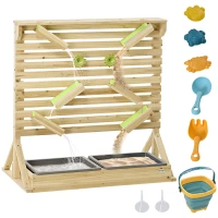 Outsunny Outdoor Kids Running Water and Sand Playset, with 18 Accessories(m-1)
