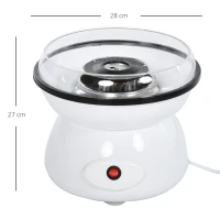 HOMCOM 450W Electric Candyfloss Machine Kit Non-Stick Plates Fairground Fun Children Adult Party Gift Home Sweet Metal Body w/ Accessories White(m-3)