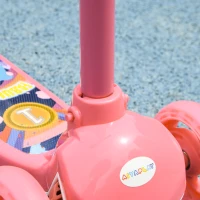 AIYAPLAY Kids 3 Wheel Scooter for 2-6 Years Old w/ Adjustable Height, LED Light, TPE Handlebar, Pink(m-9)