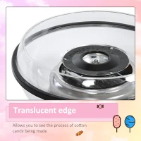 HOMCOM 450W Electric Candyfloss Machine Kit Non-Stick Plates Fairground Fun Children Adult Party Gift Home Sweet Metal Body w/ Accessories White(m-4)