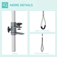 PawHut Adjustable Pet Grooming Arm, with Clamp, Haunch Holders & Grooming Loop - Sliver-Tone(m-7)