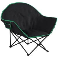 Outsunny Campingstuhl Klappstuhl Oxford-Gewebe belastbar bis 160 kg Schwarz+Grün 139,5 x 85 x 93 cm(m-1)
