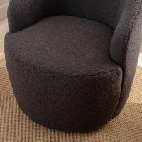 Teddy Fabric Ergonomic Chair with Comfy Backrest, Executive Home Office Chair with 360° Swivel, 64x64x71 cm, Dark Gray(m-7)