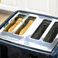 HOMCOM Kettle and Toaster Set, 1.7L 3000W Fast Boil Jug Kettle with Auto Shut Off, 4 Slice Toaster with 7 Level Browning Controls & Crumb Tray, Blue(m-8)