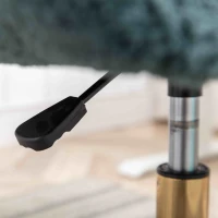 Adjustable Height Ergonomic Swivel Executive Office Chair with Gold Legs, 58x58x86 cm, Green(m-7)