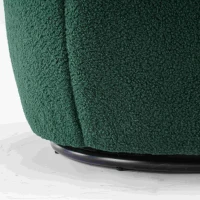 Teddy Fabric Swivel Armchair with Ergonomic Backrest and 360° Rotation, Sofa Chairs for Reading Room, 64x64x71 cm, Dark Green(m-8)