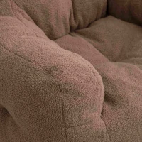 Teddy Fabric Recliner Sofa with Soft Tufted Foam, No Assembly Required, Kids Chair for Bedroom, Study, Living Room, 100x94x70 cm, Brown(m-6)