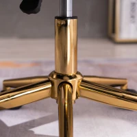 Velvet Adjustable Height Swivel Executive Office Chair with Gold Legs and Ergonomic Backrest, 58x58x86 cm, Pink(m-7)