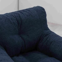 Soft Tufted Foam Snuggle Chair with Teddy Fabric, No Assembly Required, 100x94x70 cm, Blue(m-5)