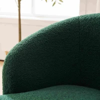 Teddy Fabric Swivel Armchair with Ergonomic Backrest and 360° Rotation, Sofa Chairs for Reading Room, 64x64x71 cm, Dark Green(m-5)